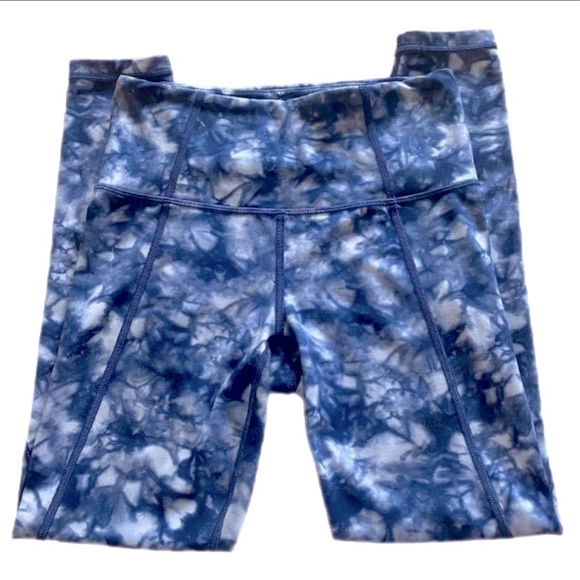 ATHLETA Salutation Stash Pocket Blue Tie Dye 7/8 Tight Leggings XSmall - Picture 3 of 8